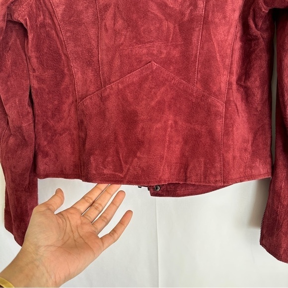 Blank NYC Women's Leather Suede Moto Biker Jacket in Ruby Red #73K-9114NO Sz S - Picture 14 of 15